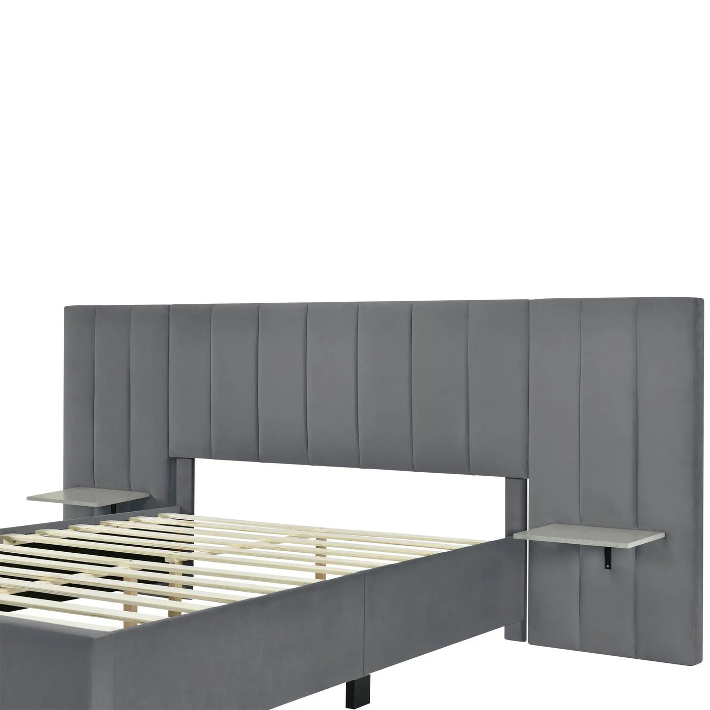 Upholstered Platform Bed With Big Headboard by HouseOfZazla