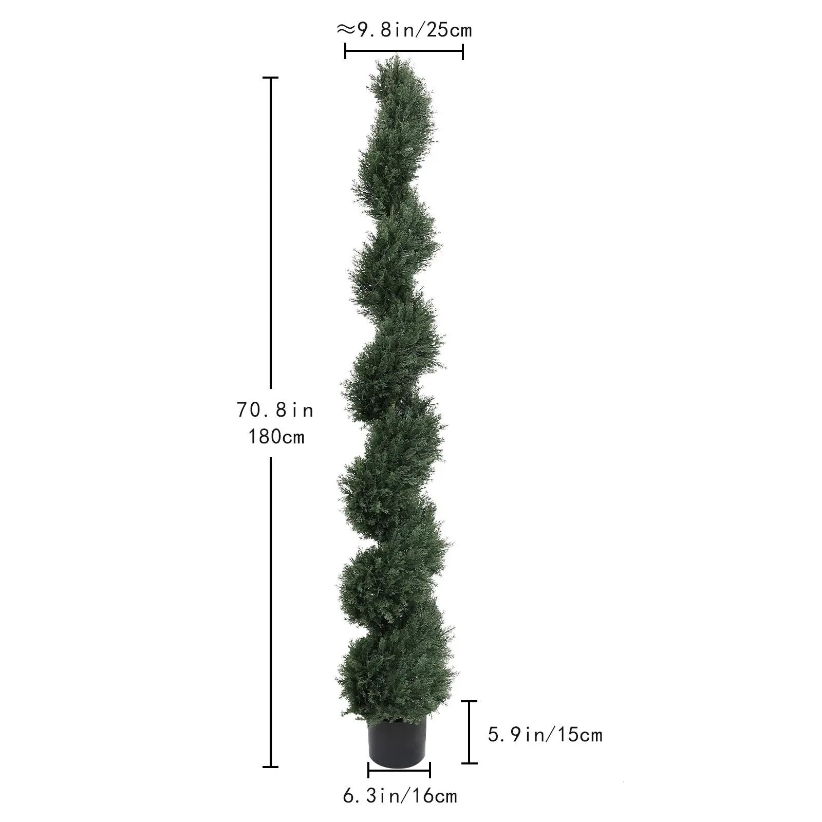 6ft Spiral-Shaped Potted Cedar Tree - 2pcs Artificial Evergreen Set by HouseOfZazla