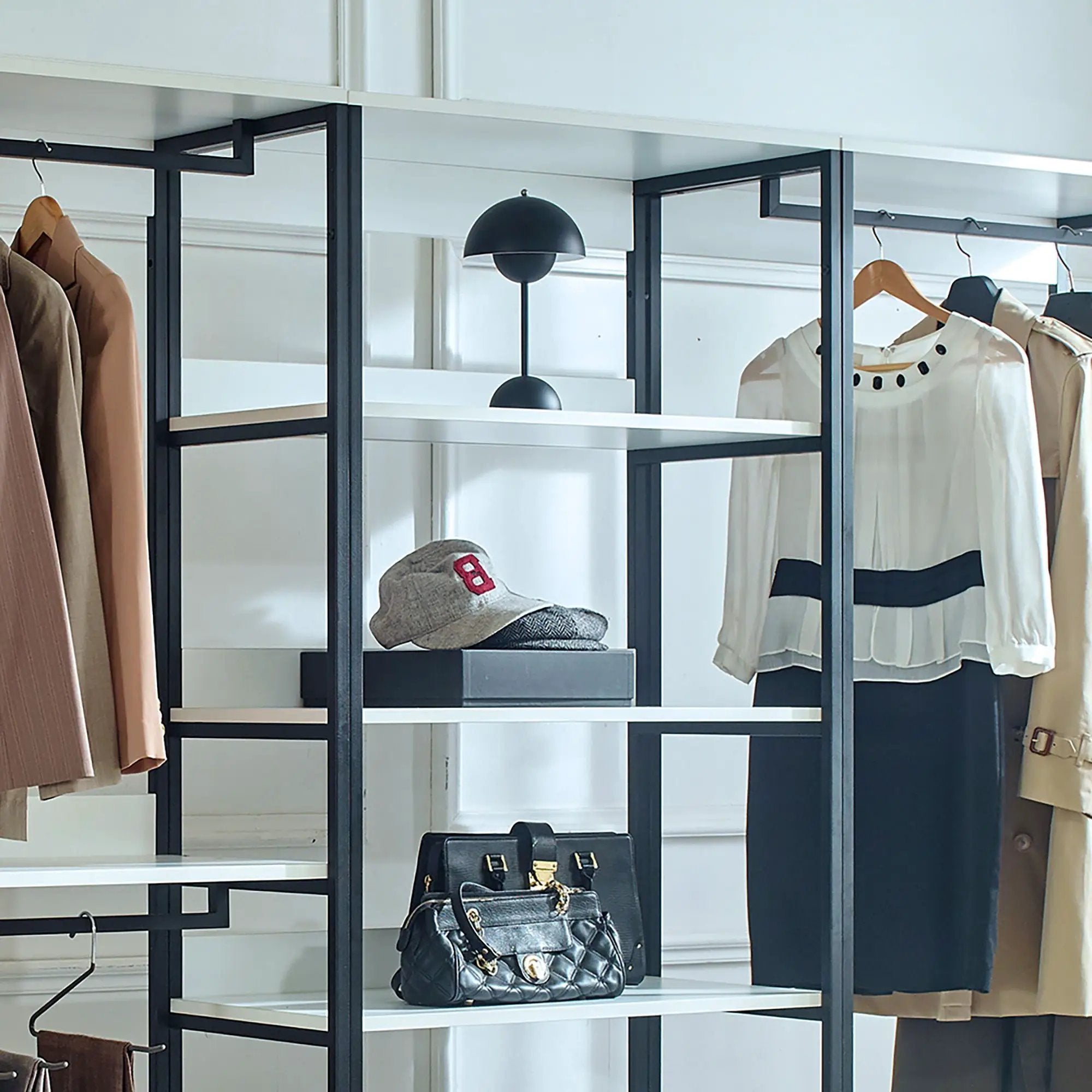 Fiona - Freestanding Walk-In Closet System - White - Wood by HouseOfZazla