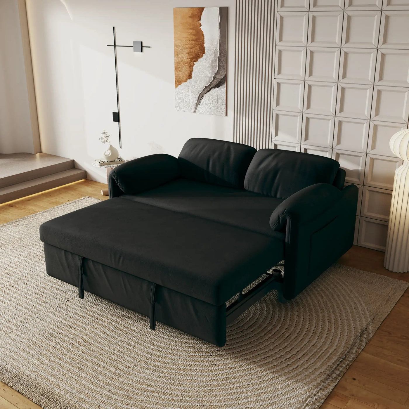 Sofa, Dual Purpose Lounge With Retractable Queen Size Bed by HouseOfZazla