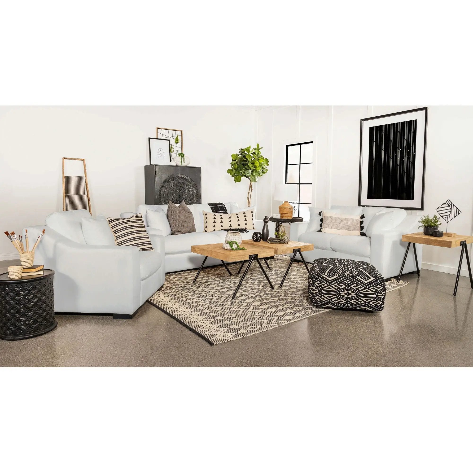 Chelan - Upholstered Sloped Arm Accent Chair - White