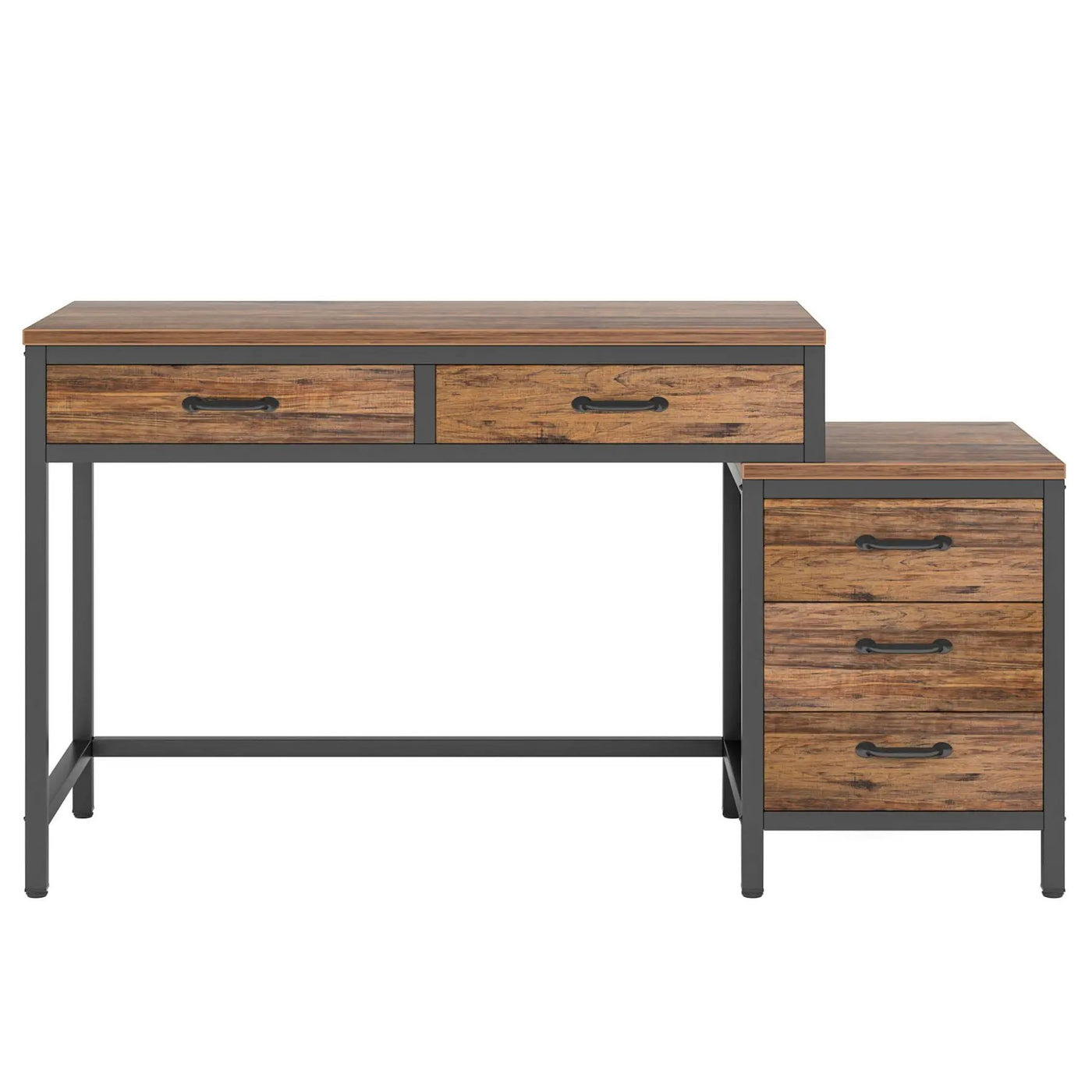 Computer Desk With Reversible 5 Drawer Storage, Frame Writing Table For Small Spaces by HouseOfZazla