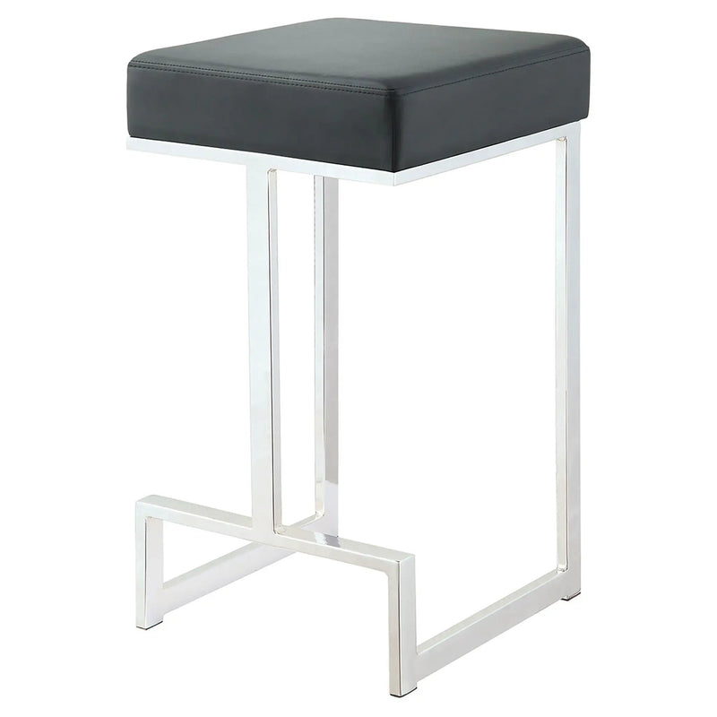 Gervase Square Counter Height Stool Black and Chrome by Unique Piece Furniture