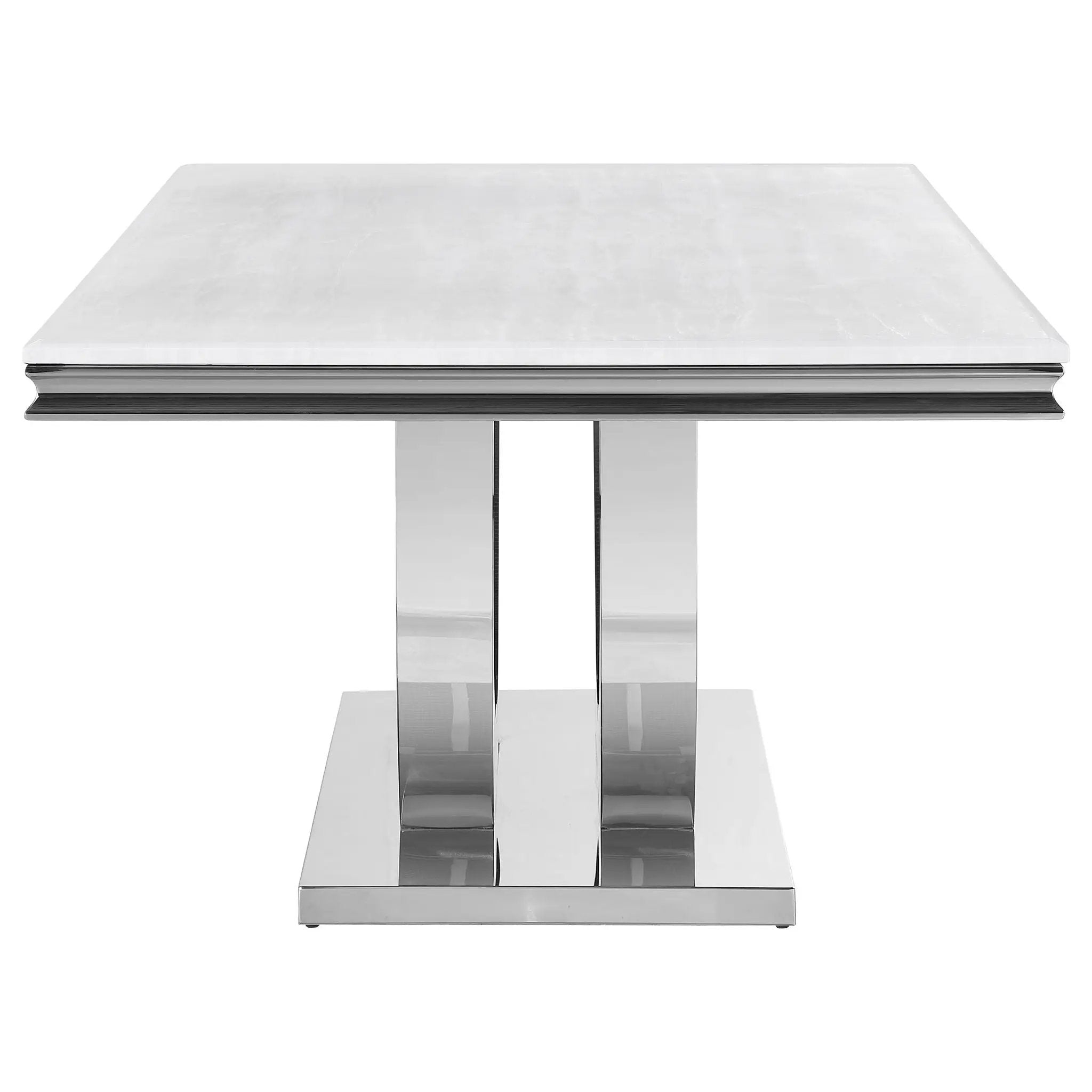 Kerwin Rectangular 71-inch Stone Top Dining Table White by Unique Piece Furniture
