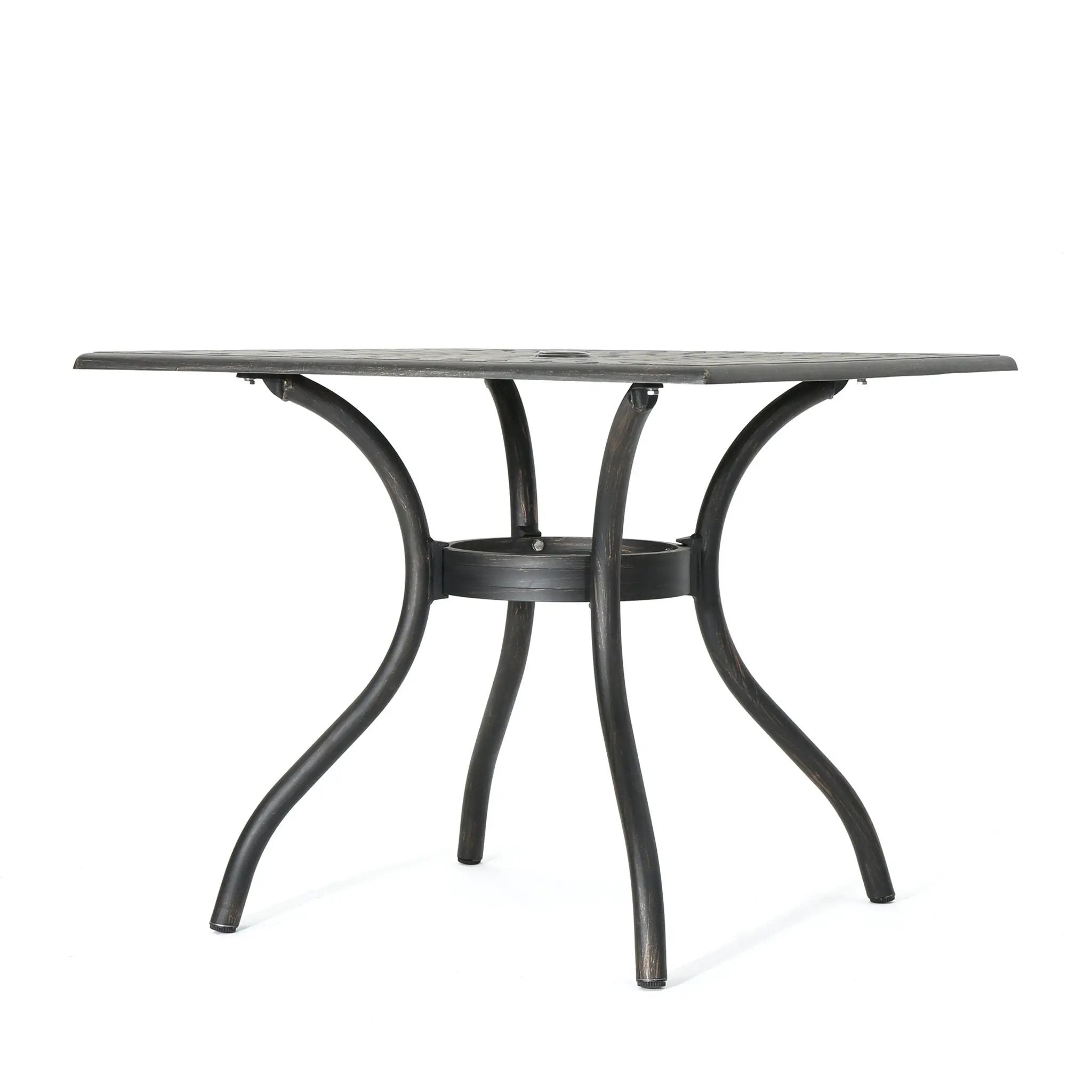 Enchantia Outdoor Square Dining Table with Weave Tabletop and Flared Legs - Copper by HouseOfZazla