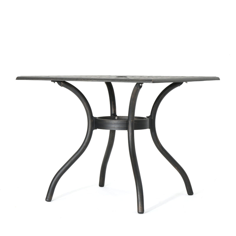 Enchantia Outdoor Square Dining Table with Weave Tabletop and Flared Legs - Copper by HouseOfZazla
