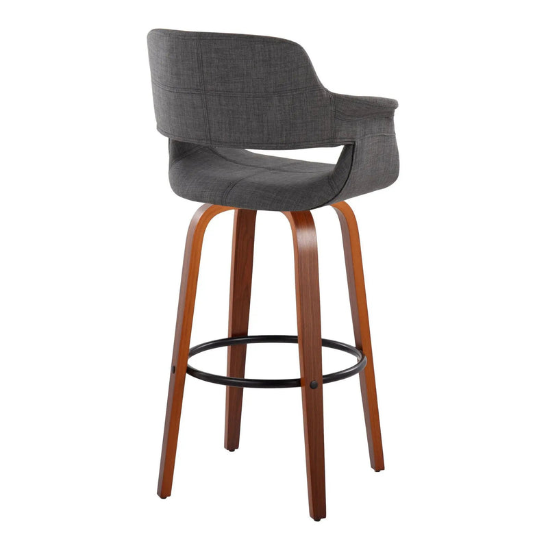 Vintage Flair - Mid Century Modern Fixed Height Barstool With Swivel With Round Footrest (Set of 2) by HouseOfZazla