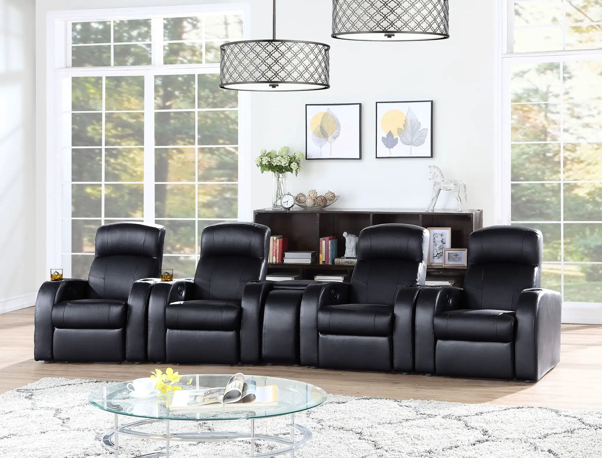 Cyrus 5-piece Upholstered Home Theater Seating by Unique Piece Furniture