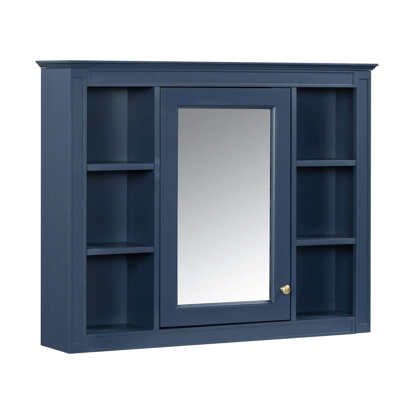 Wall Mounted Medicine Cabinet With Mirror, Storage Cabinet Featuring 6 Open Shelves And Adjustable Interior by HouseOfZazla