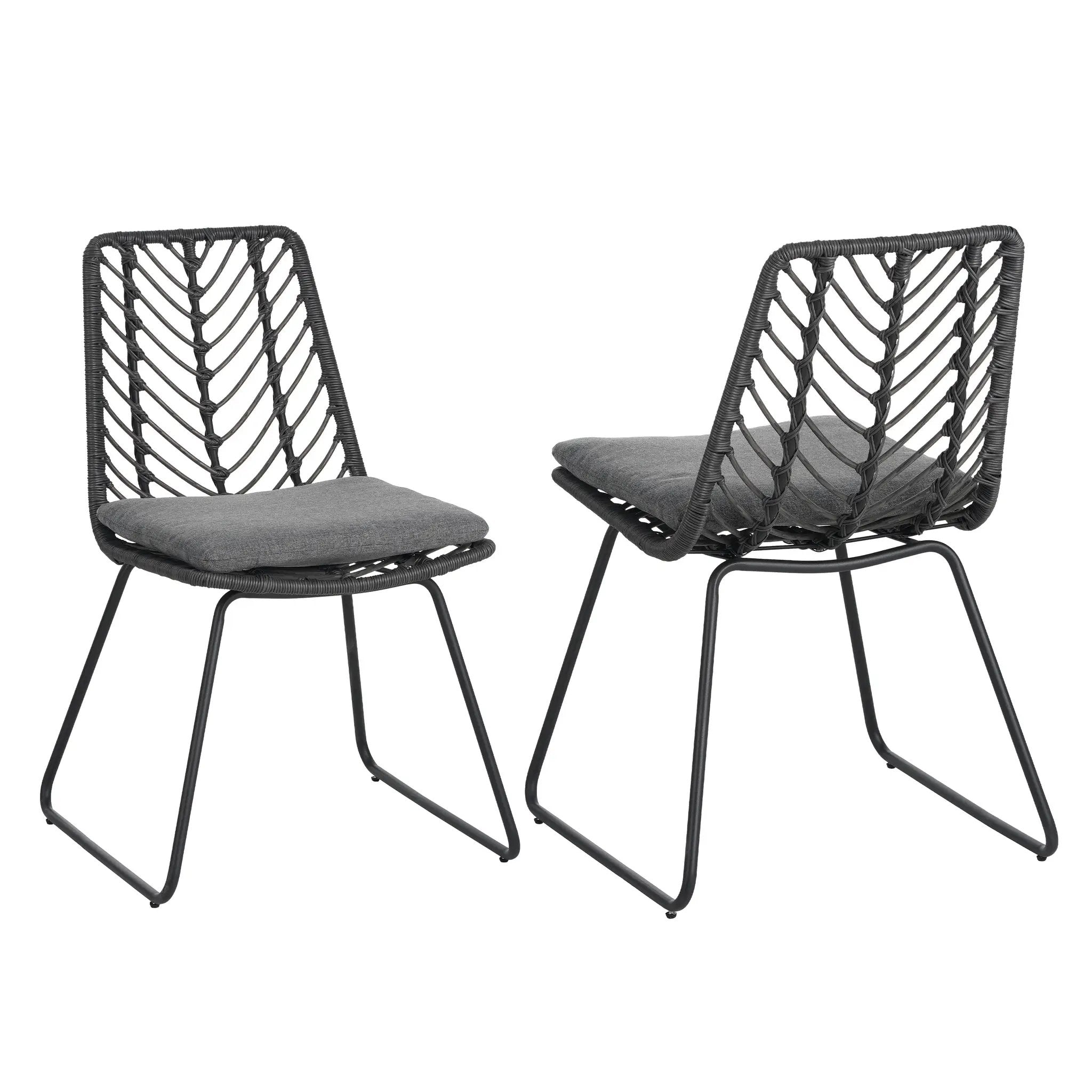 DEJA Chair 2PCS with 2 Cushions, Gray by HouseOfZazla