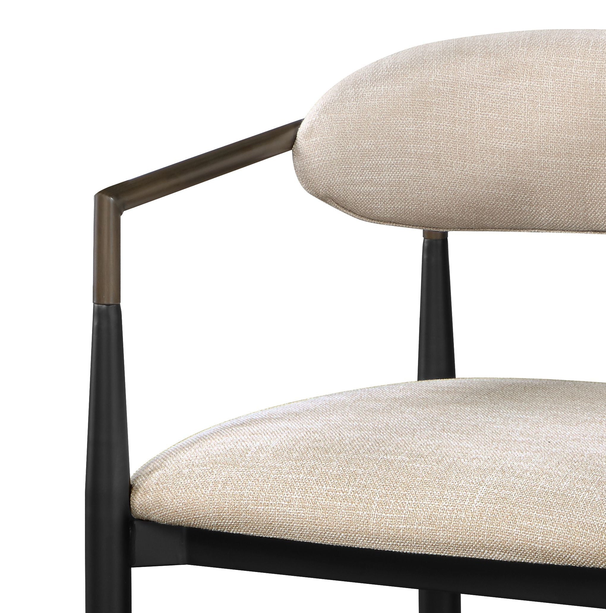 Set of 2 Beige and Black Armchair with Open Back by BLAKHOM