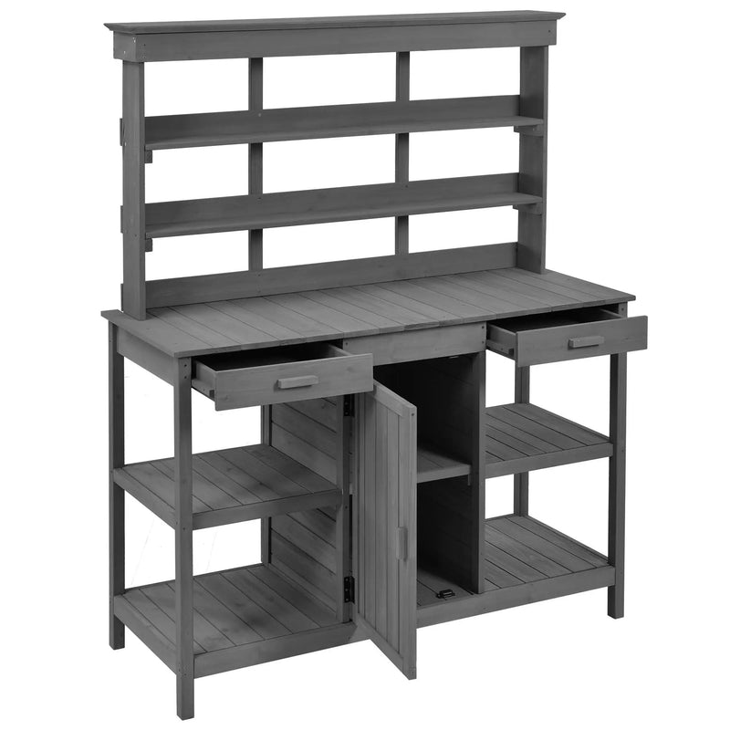 Topmax 66'' Large Outdoor Farmhouse Wooden Potting Bench Table by HouseOfZazla