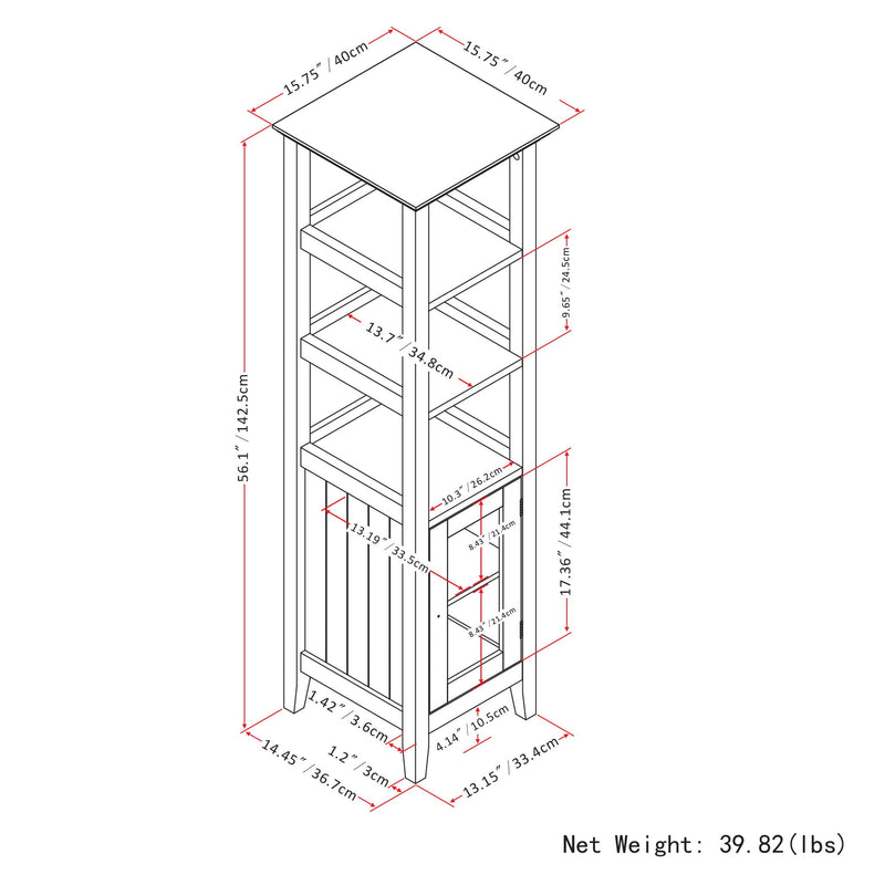 Acadian - Bath Storage Tower - Pure White by HouseOfZazla