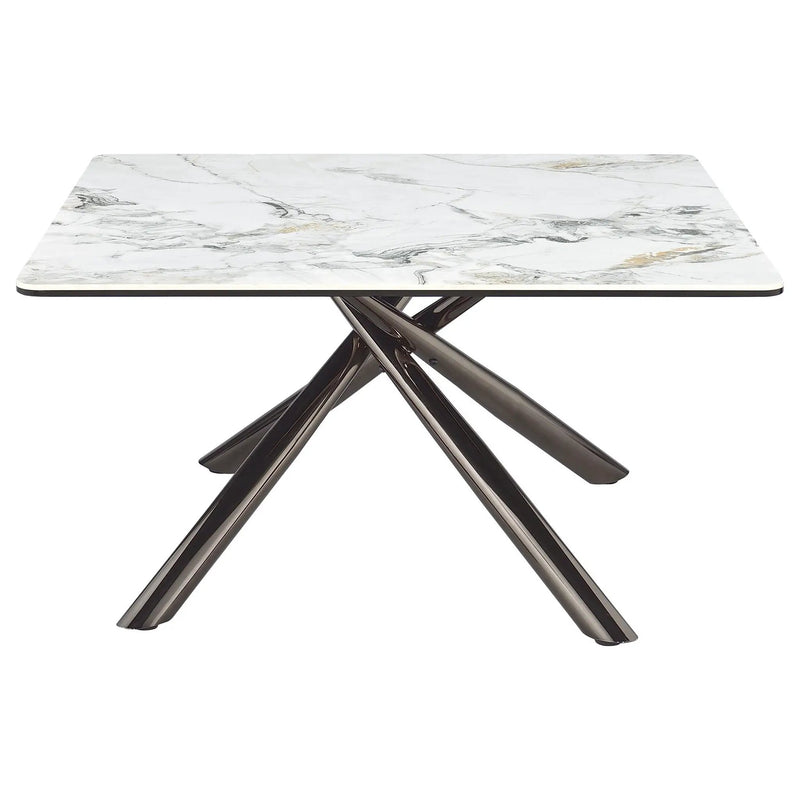 Carvell Square Sintered Stone Top Coffee Table Mirage White by Unique Piece Furniture