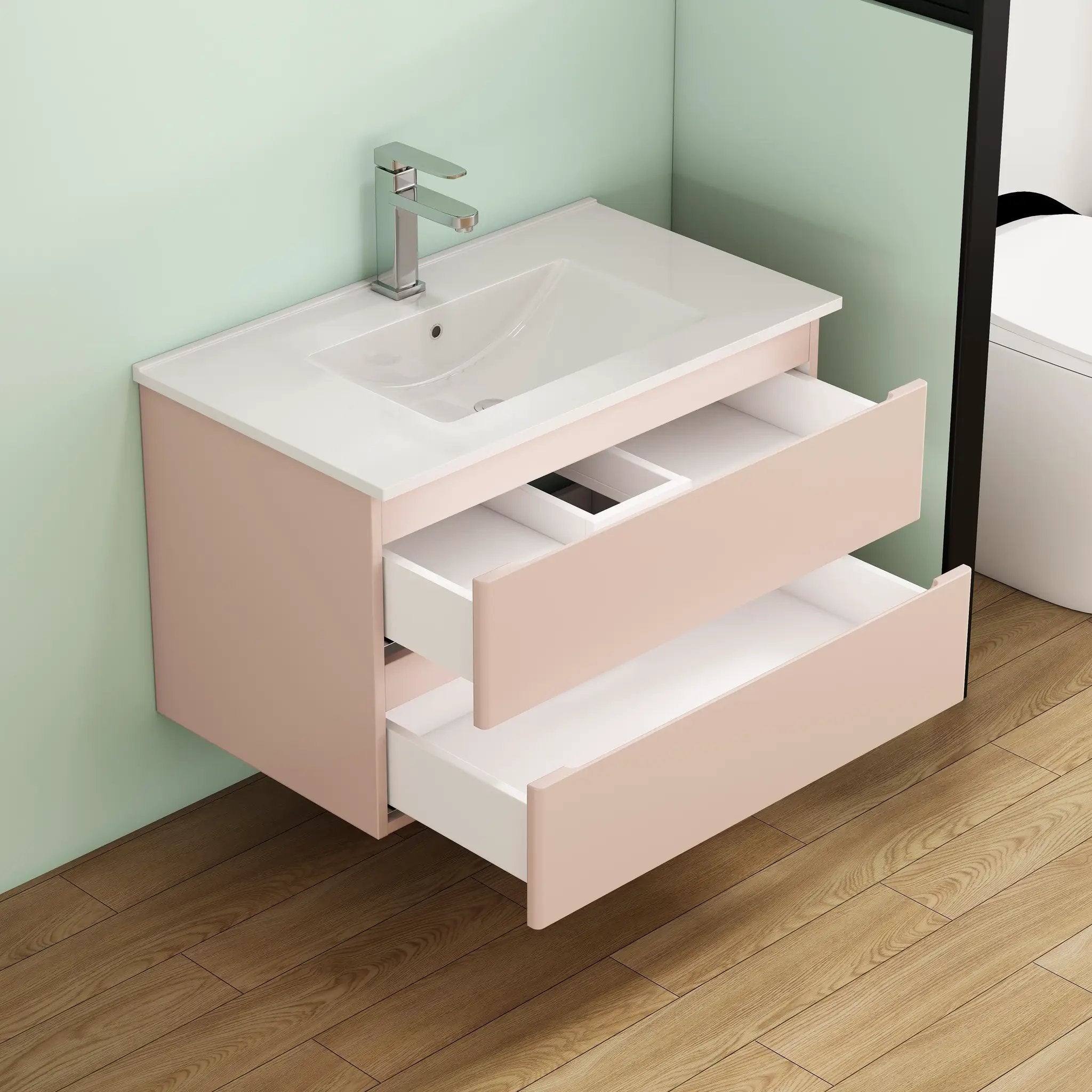 32-Inch Wall-Mounted Bathroom Vanity With Sink Combo by HouseOfZazla