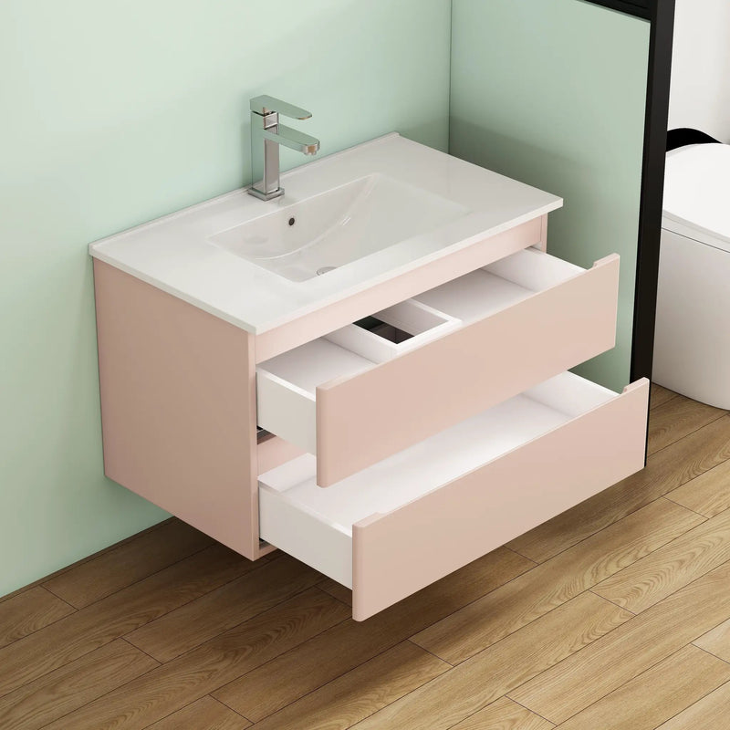 32-Inch Wall-Mounted Bathroom Vanity With Sink Combo by HouseOfZazla