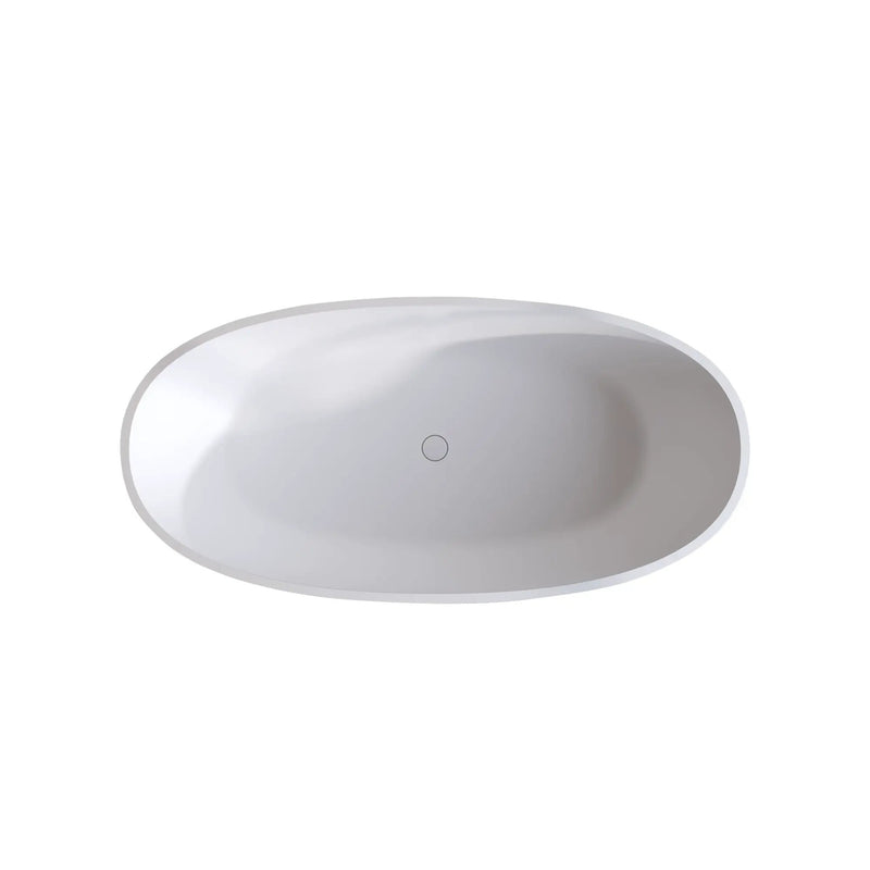55" Solid Surface Matte Tub - Freestanding Soaking Bathtub by HouseOfZazla