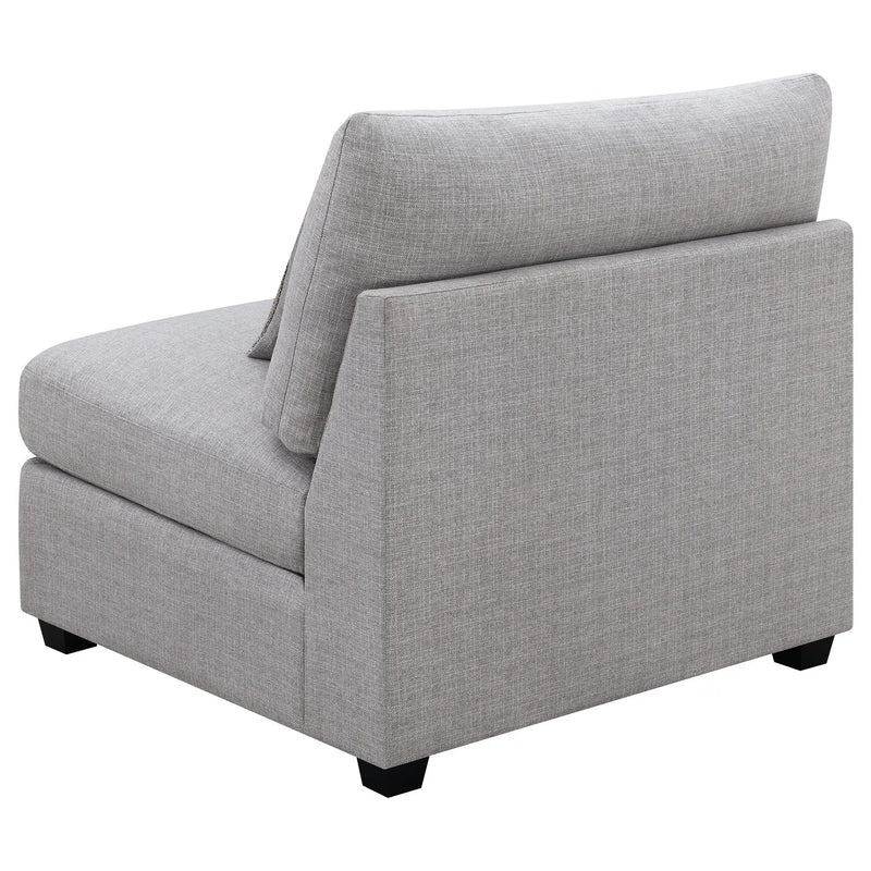 Cambria Upholstered Armless Chair Grey by Unique Piece Furniture