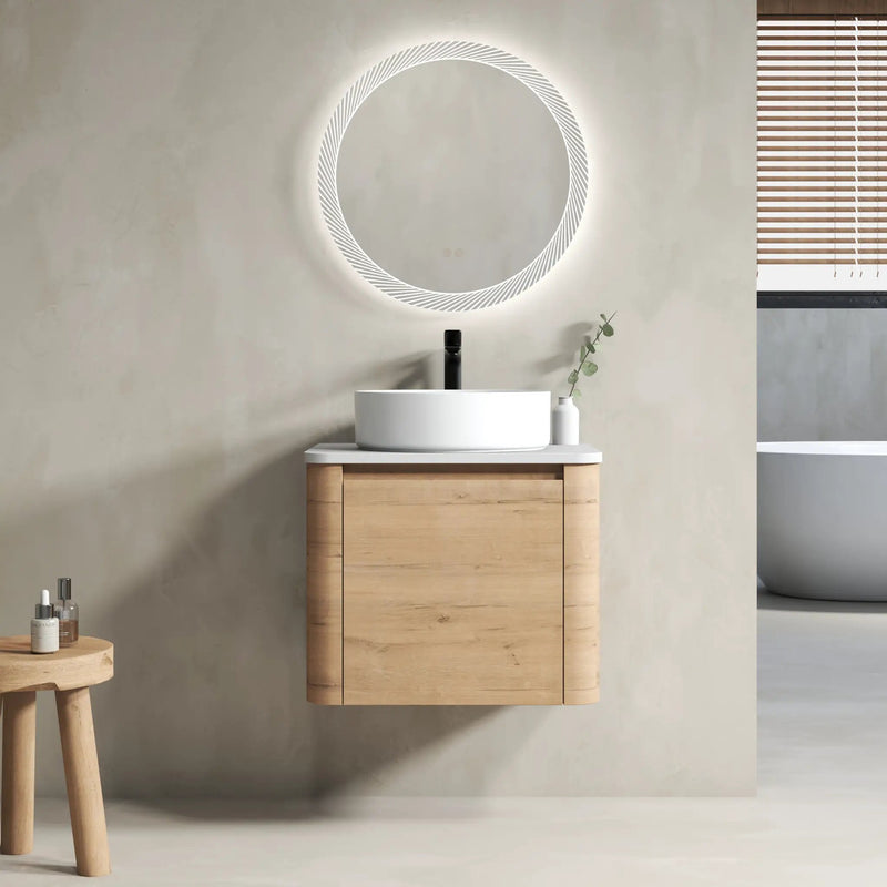 24" Wall-Mounted Bathroom Vanity With Ceramic Art Sink & Soft-Close Door by HouseOfZazla