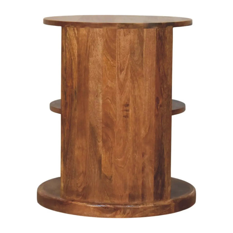 Solid Wood Ventura Open Round Side Table by HouseOfZazla
