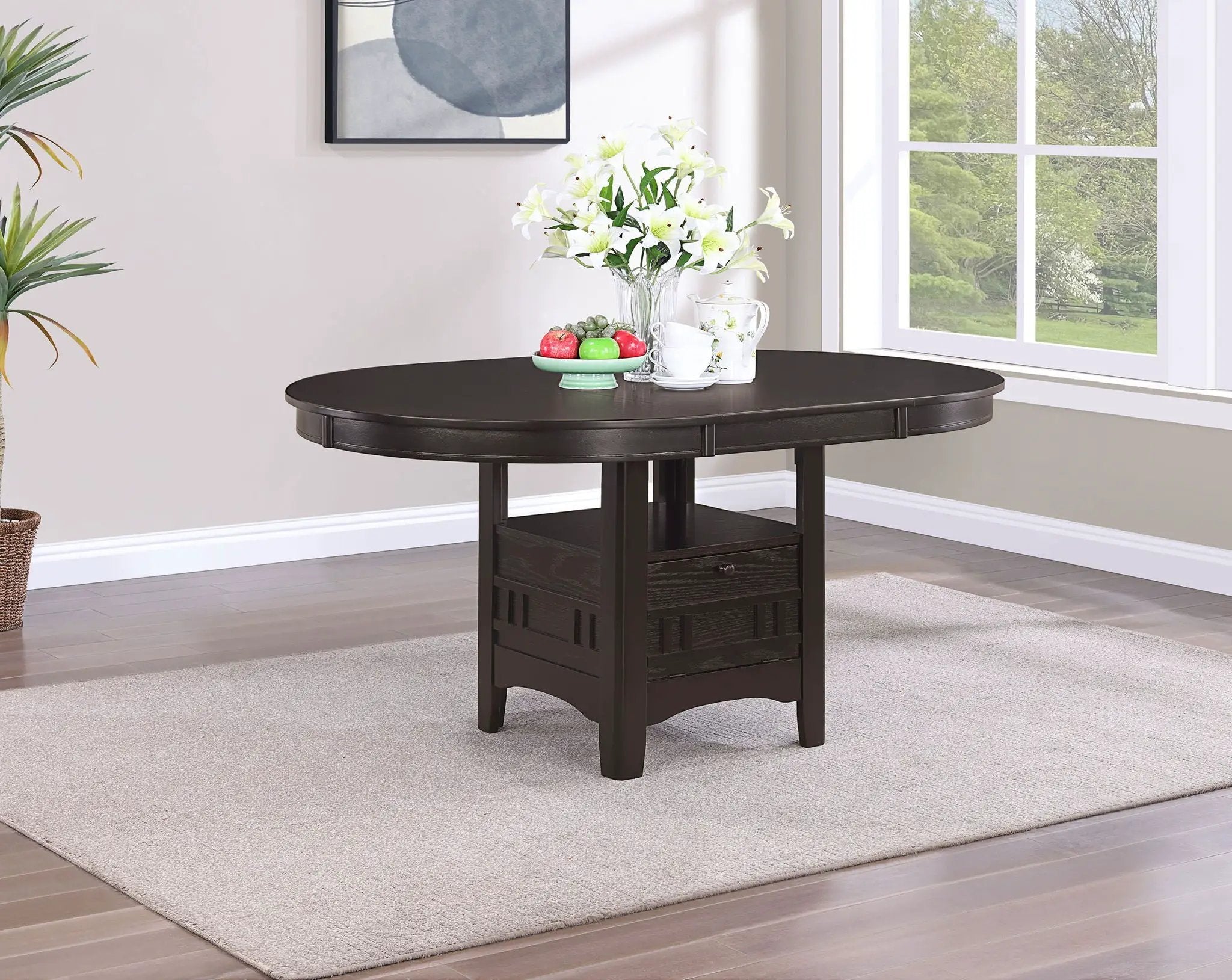 Lavon Oval 60-inch Wood Extension Leaf Dining Table Espresso by Unique Piece Furniture