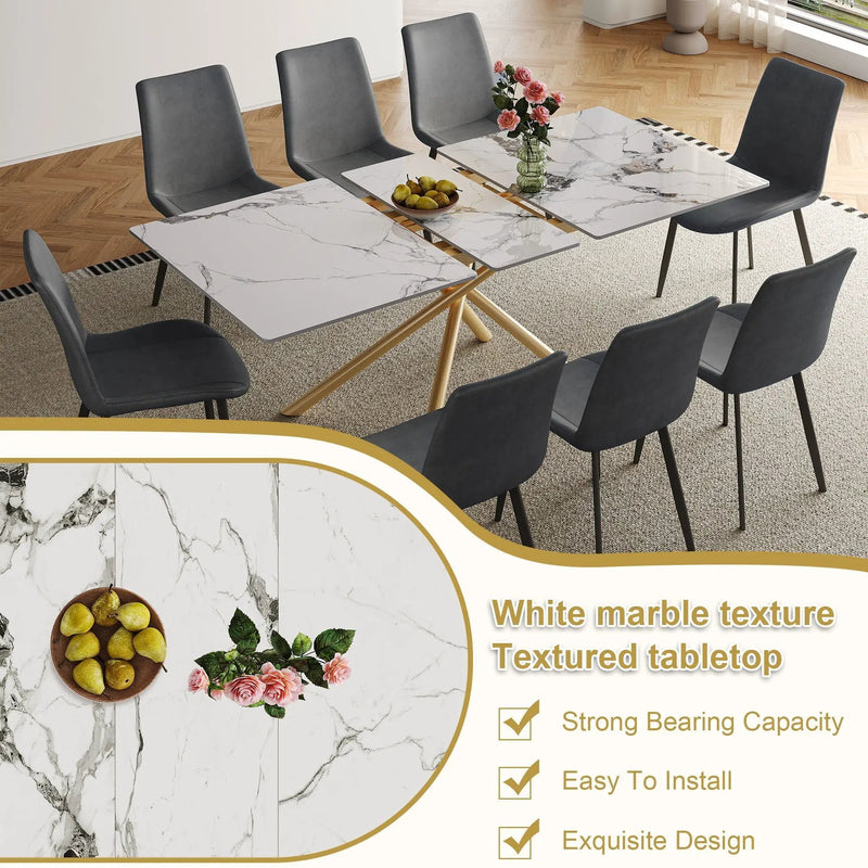 Modern Expandable Dining Table With Retractable Leaf With Chairs by HouseOfZazla