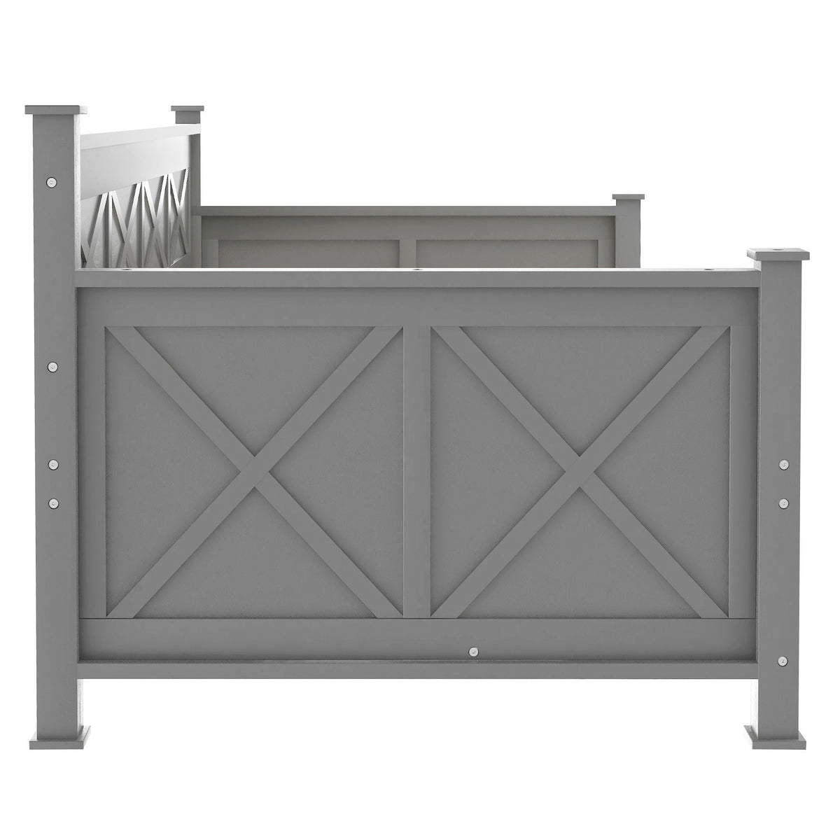 Modern Daybed with 2 Large Drawers and X Shaped Frame - Twin, Dark Gray or White, photo 12 of 28