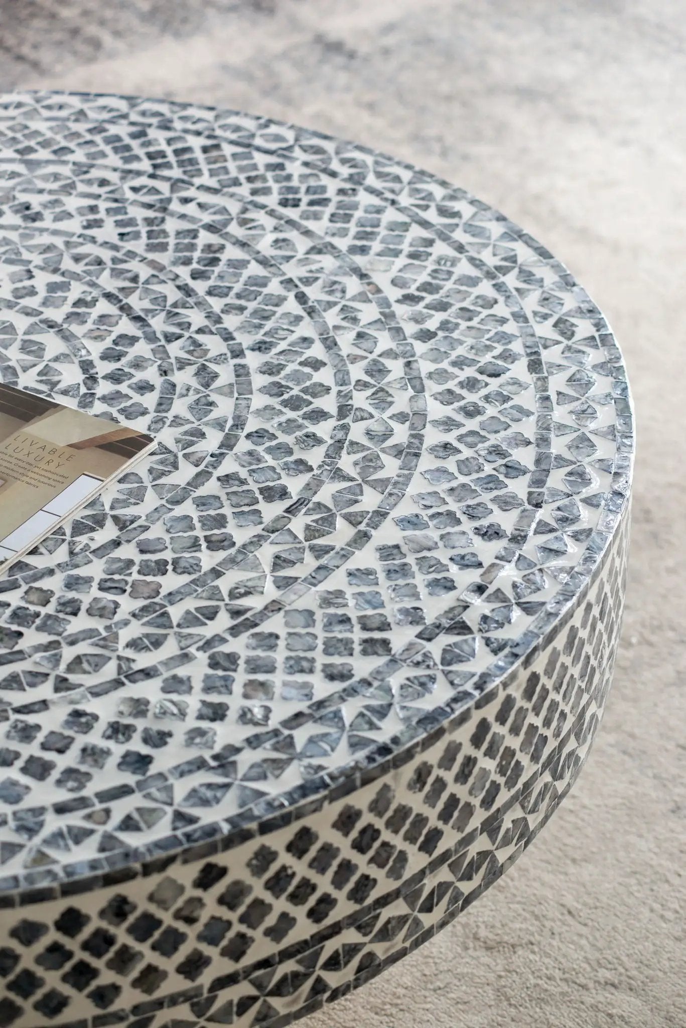 Unique Capiz Coffee Table & Pedestal Base by HouseOfZazla