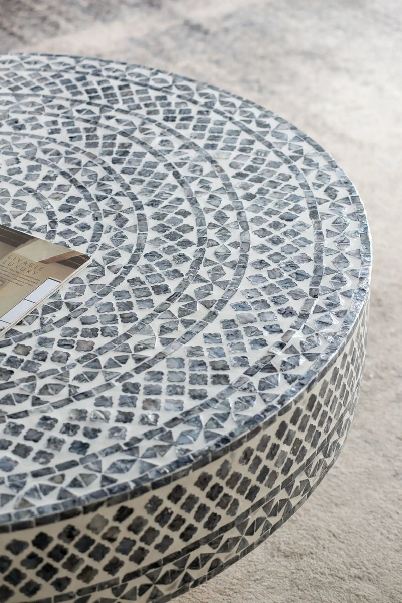 Unique Capiz Coffee Table & Pedestal Base by Unique Piece Furniture