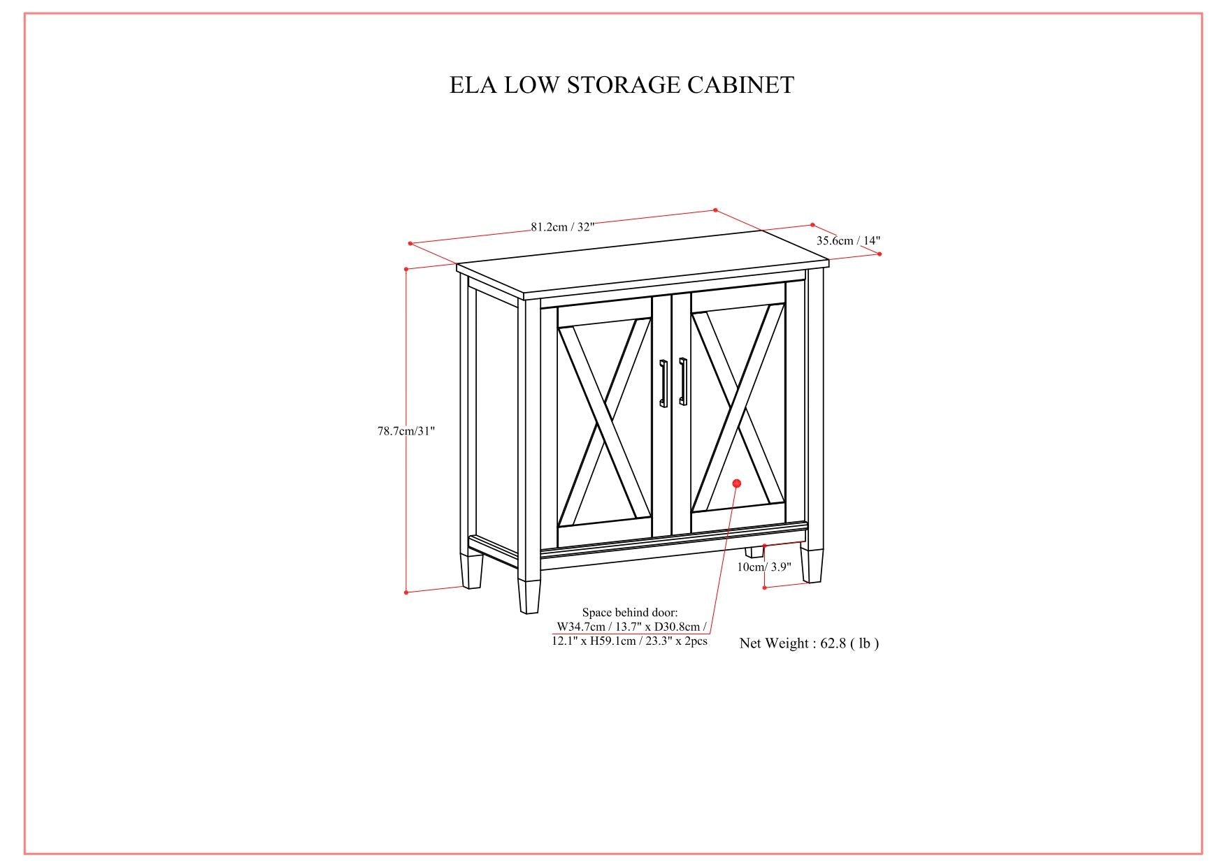 Ela - Low Storage Cabinet - Smoky Brown by HouseOfZazla