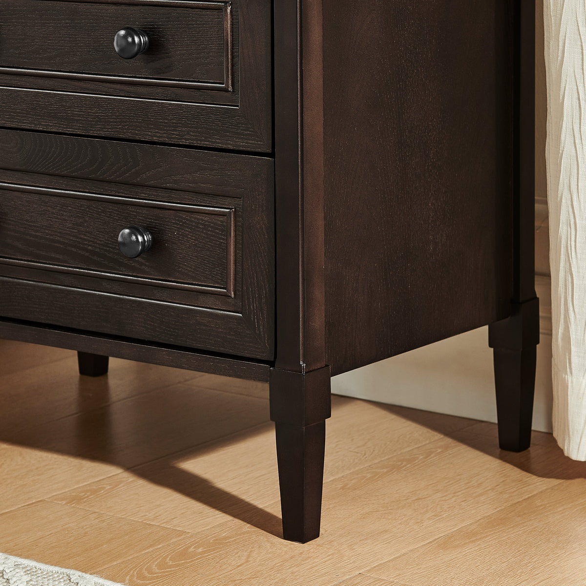 Wooden Bedside Nightstand with Open Cubby & 2 Storage Drawers, photo 6 of 10