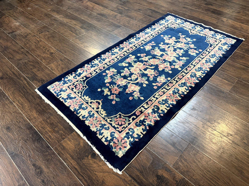 Chinese Rug 3x6, Peking Rug, Blue Chinese Wool Rug, Fete Rug by Jewel Rugs