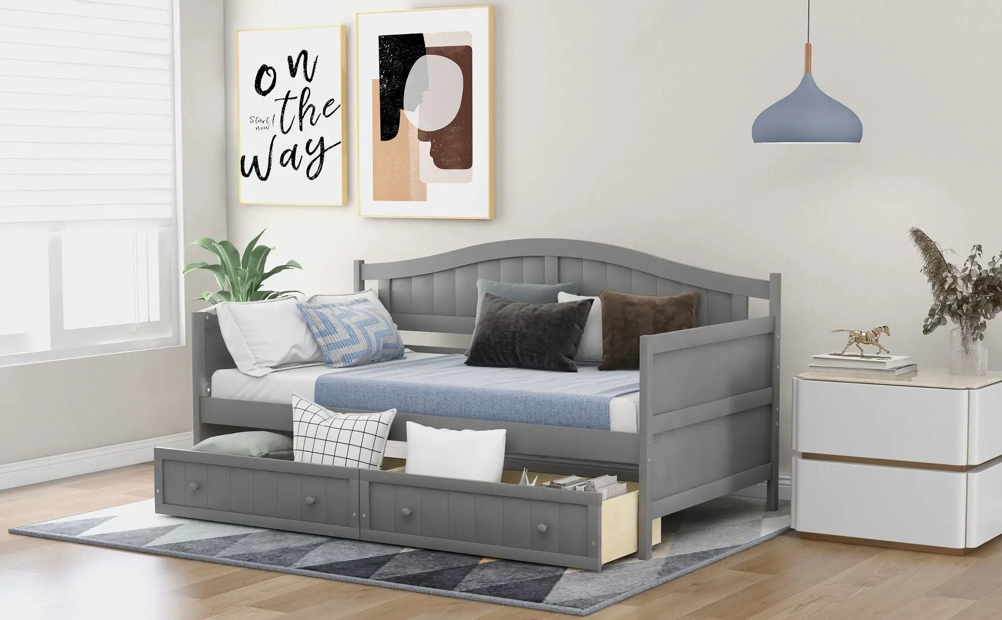 Wooden Daybed, Sofa Bed, No Box Spring Needed by HouseOfZazla