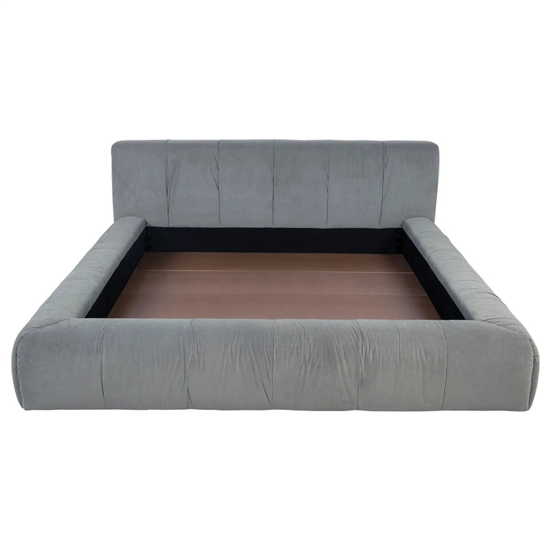 Wilshire Upholstered California King Platform Bed Grey by Unique Piece Furniture