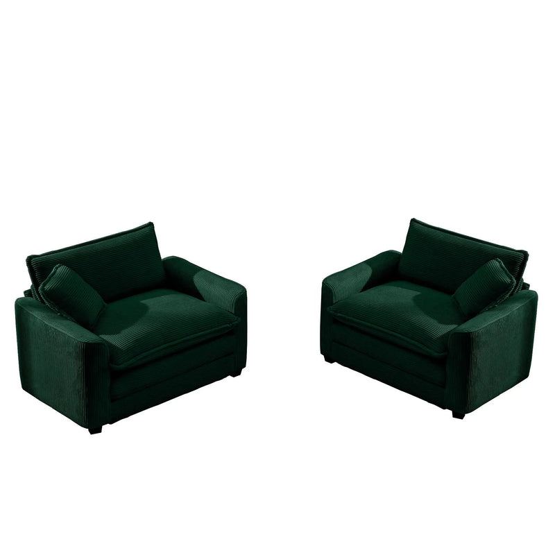 Modern Classic Fabric Single Chair Deep Seat Sofa With Pillow by HouseOfZazla