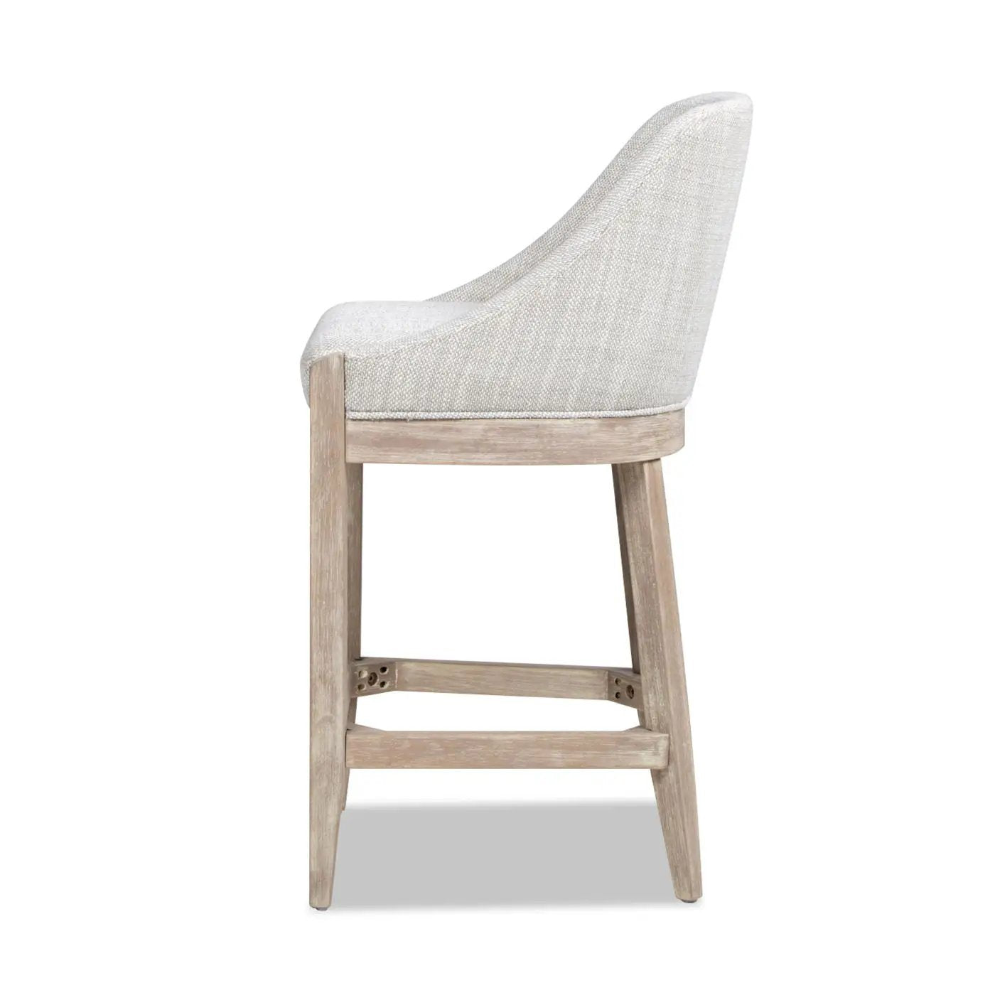 Newport - Coastal Curved Back Upholstered Counter Stool - Two Tone Neutral Gray by Unique Piece Furniture