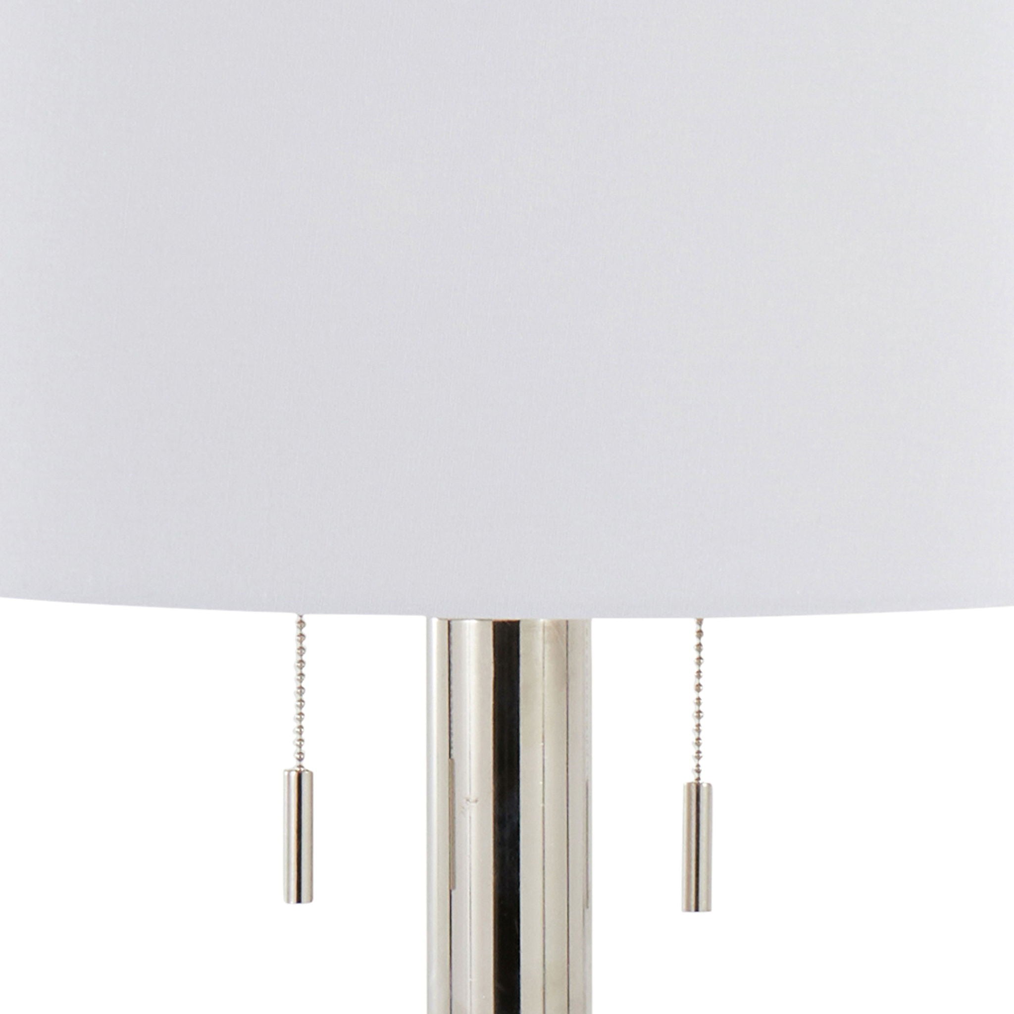 Master - 29" Contemporary Table Lamp (Set of 2) - Polished Nickel / White by HouseOfZazla