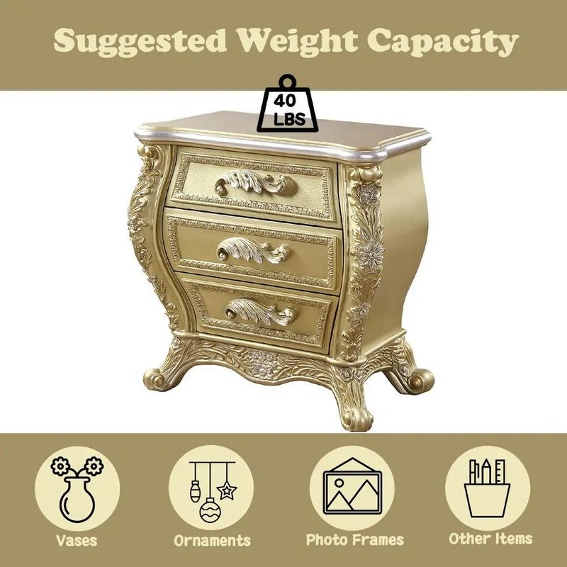 Cabriole - Nightstand - Gold by Unique Piece Furniture