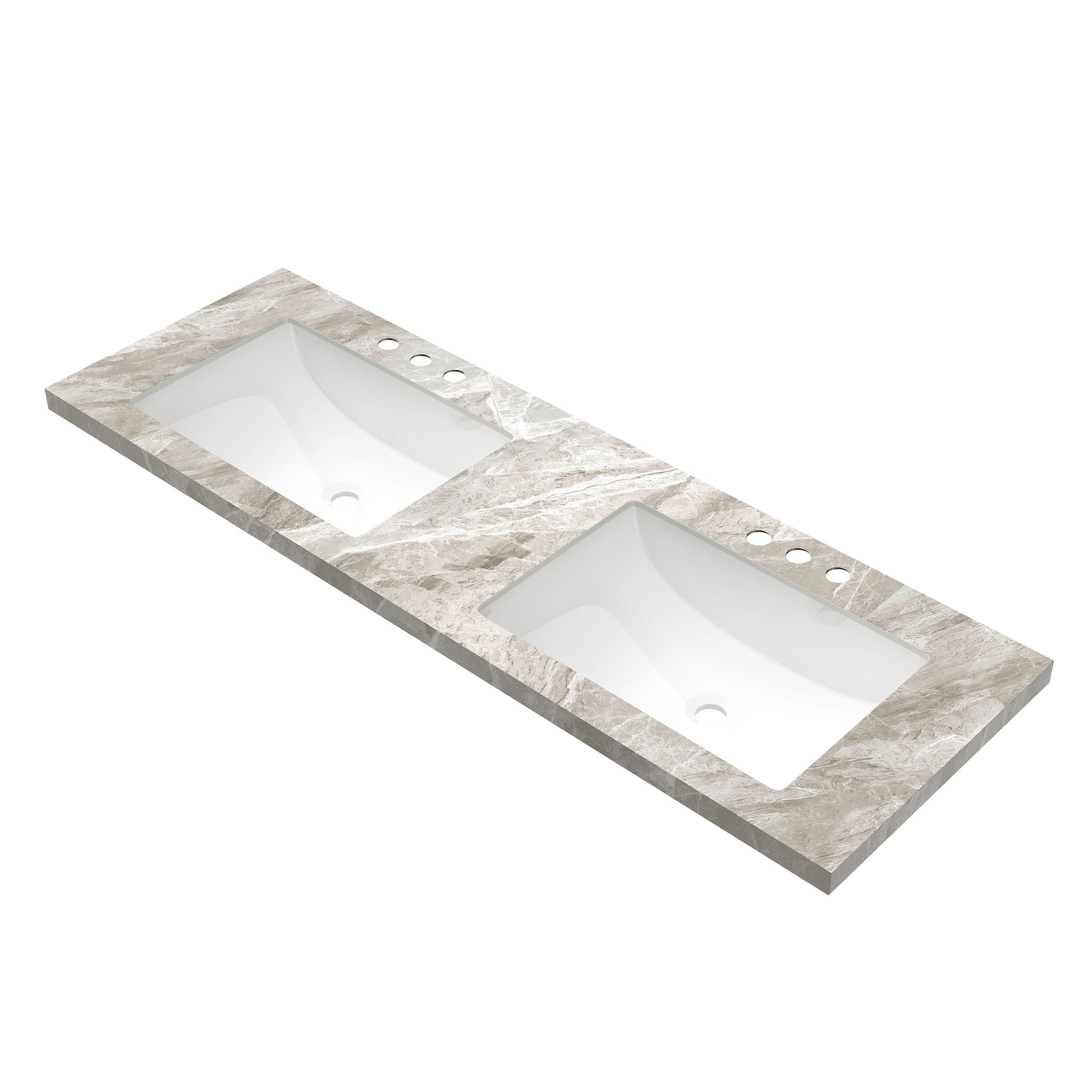 60" Elio Bathroom Undermount Ceramic Sink Vanity Top by HouseOfZazla