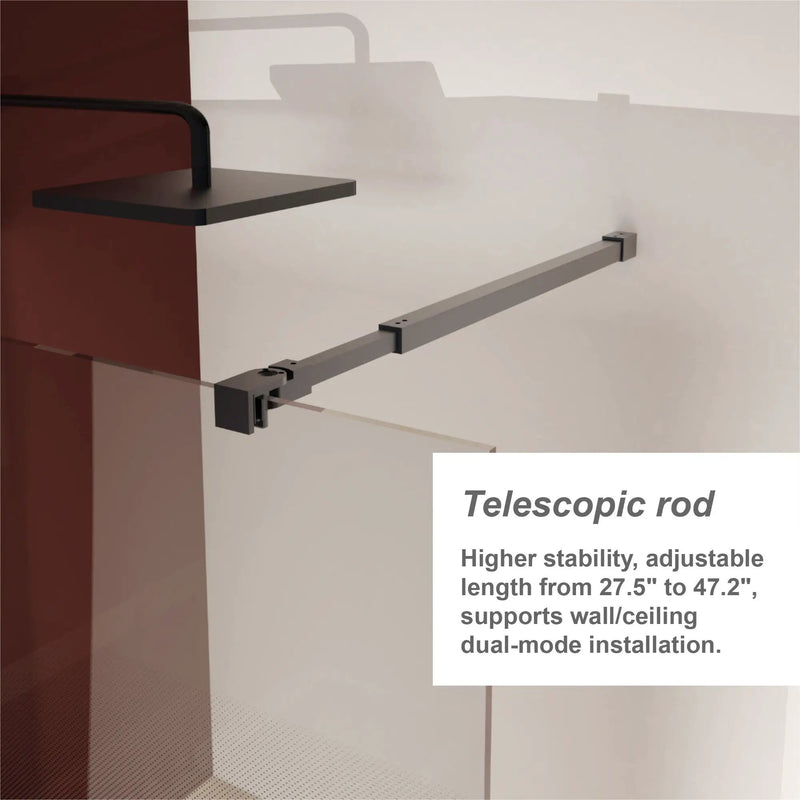 Gradient Shower Door With Handle - Matt Black by HouseOfZazla