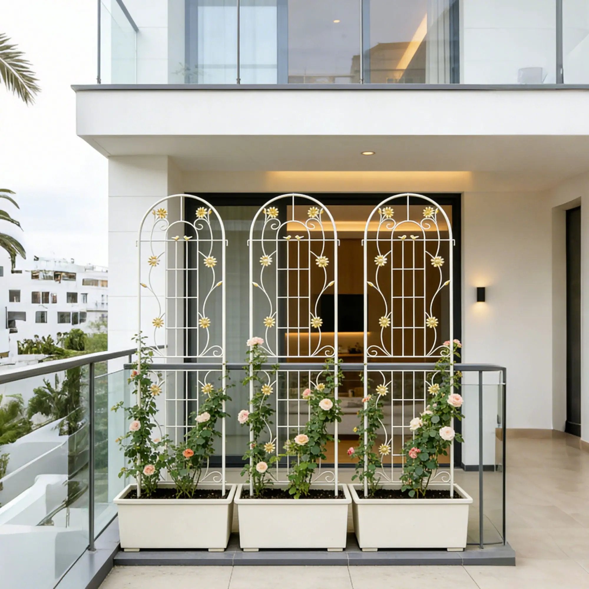 Metal Garden Trellis Rustproof Trellis For Climbing Plant Outdoor Flower Support by Unique Piece Furniture