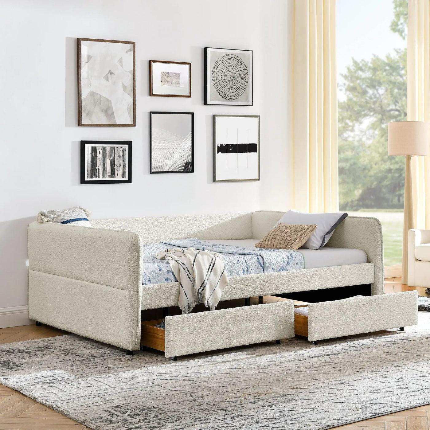 Upholstered Daybed & 2 Drawers by Unique Piece Furniture
