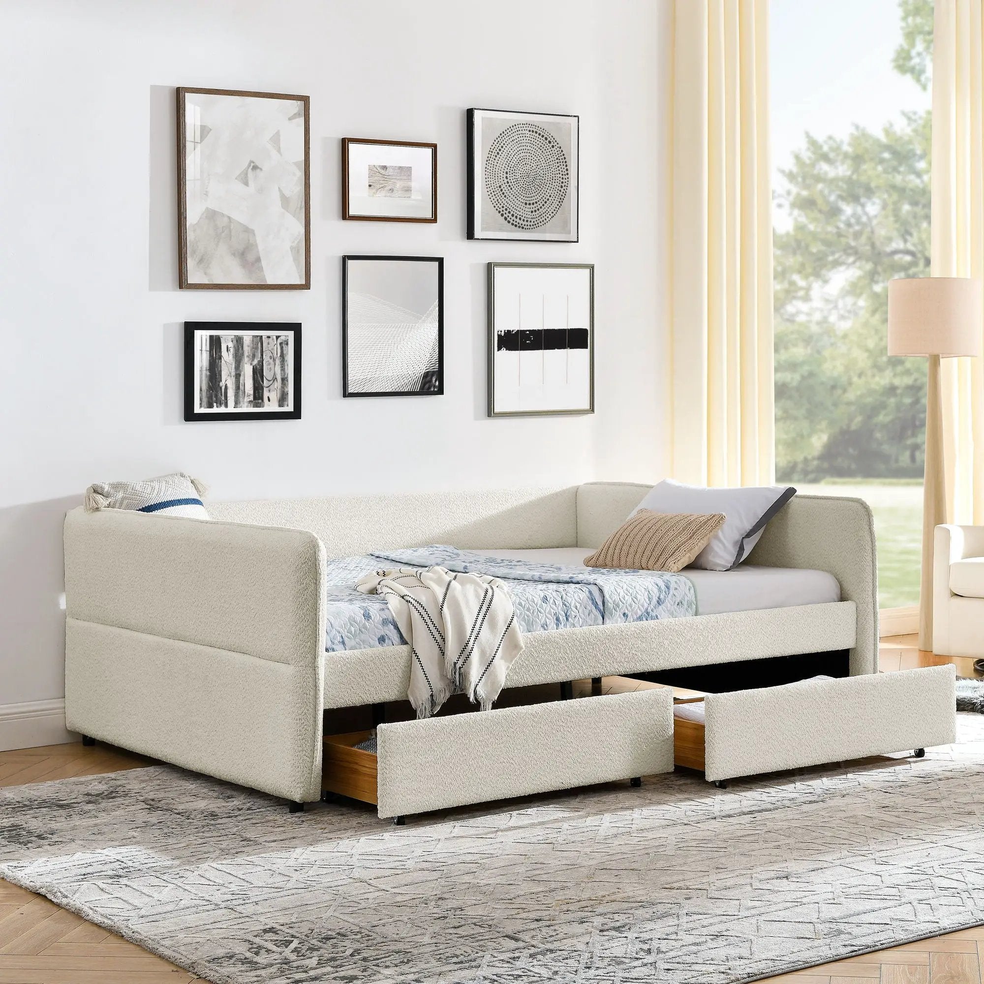 Upholstered Daybed & 2 Drawers by Unique Piece Furniture