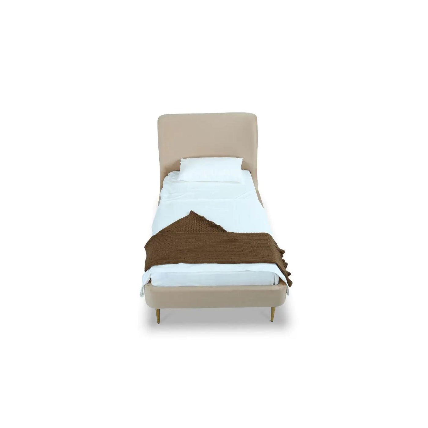 Mid-Century Modern Upholstered Bed With Curved Headboard by HouseOfZazla