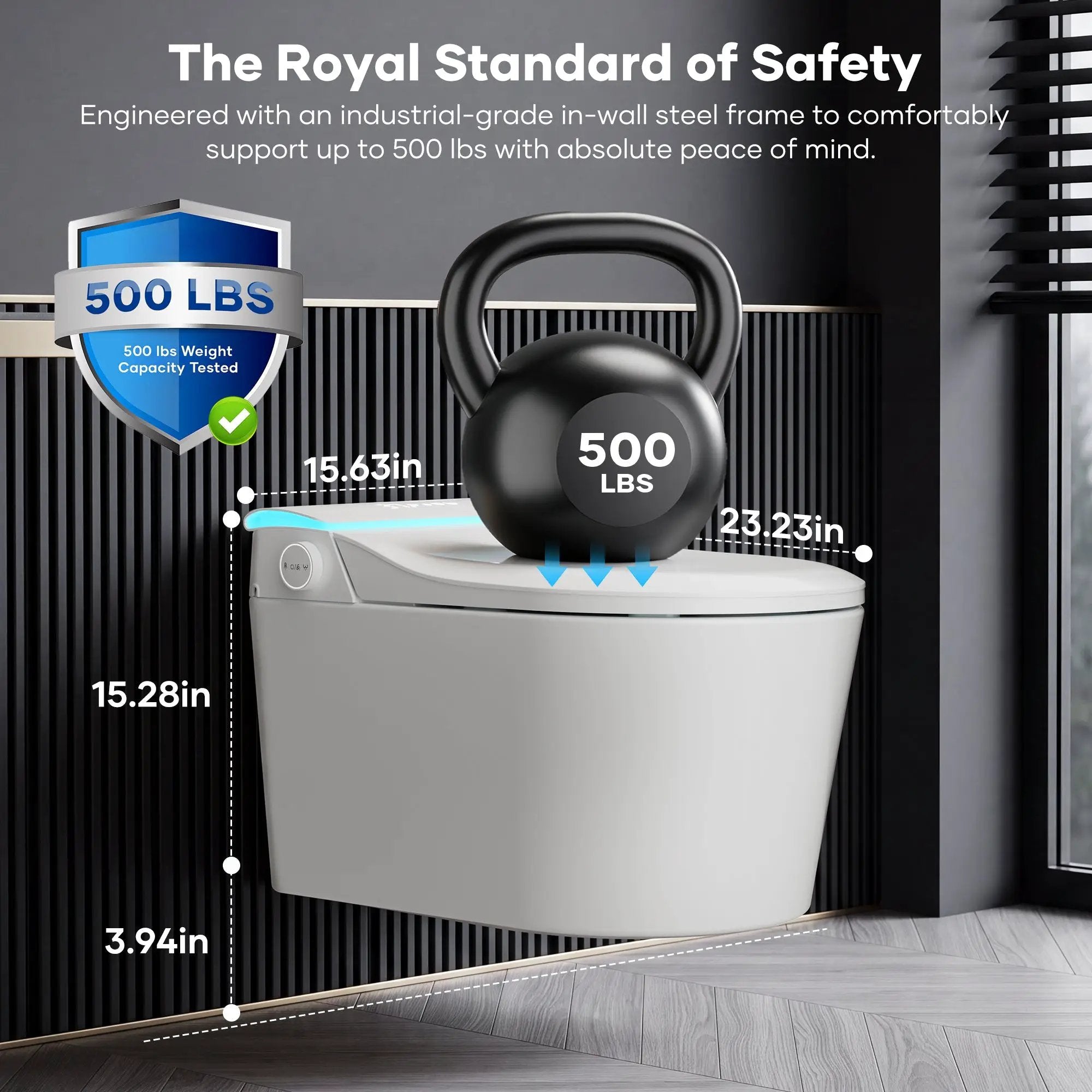 Wall-Mounted Smart Toilet with Automatic Lid Opening by HouseOfZazla
