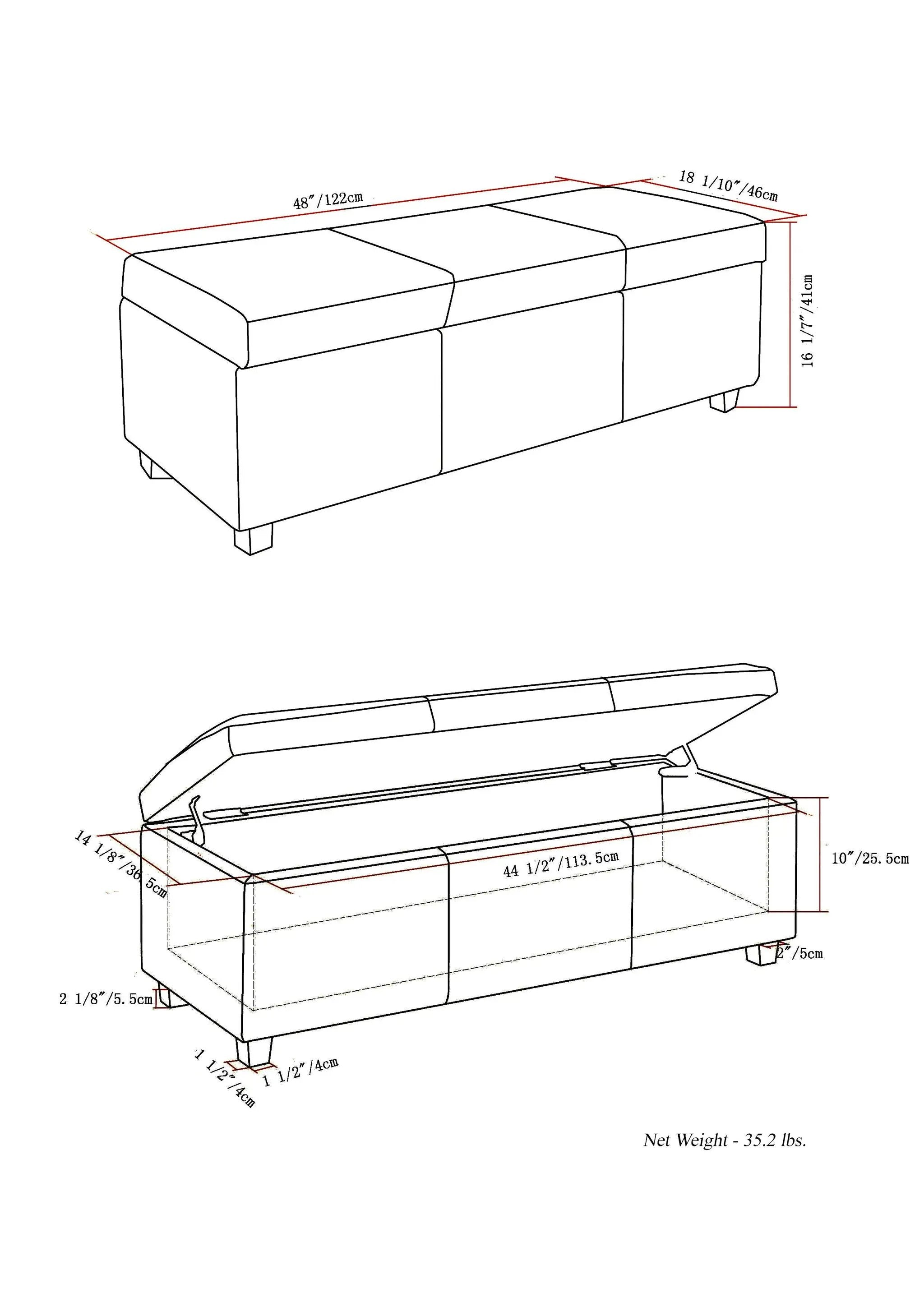 Avalon - Multifunctional Storage Ottoman Bench by Unique Piece Furniture