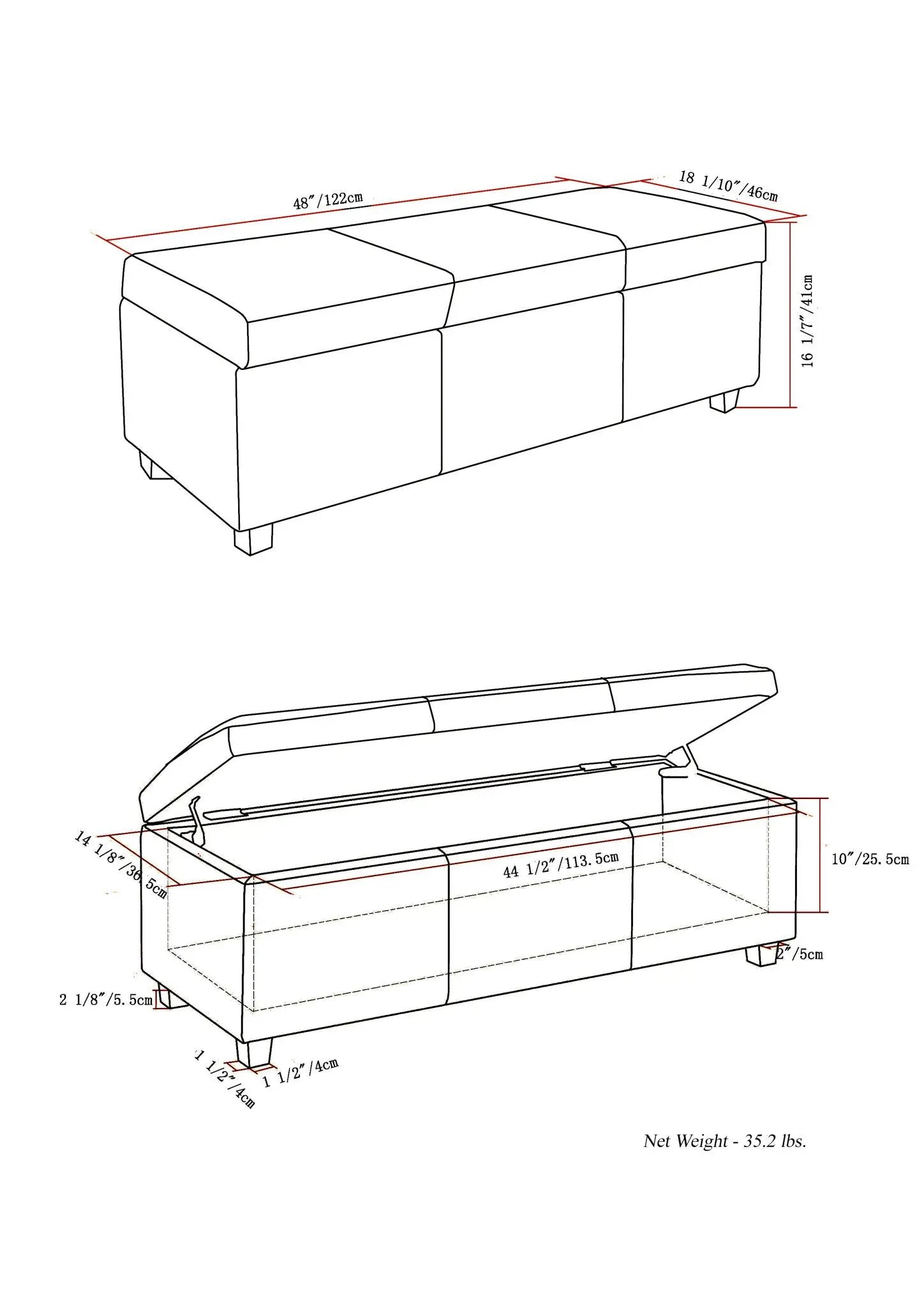 Avalon - Multifunctional Storage Ottoman Bench by HouseOfZazla