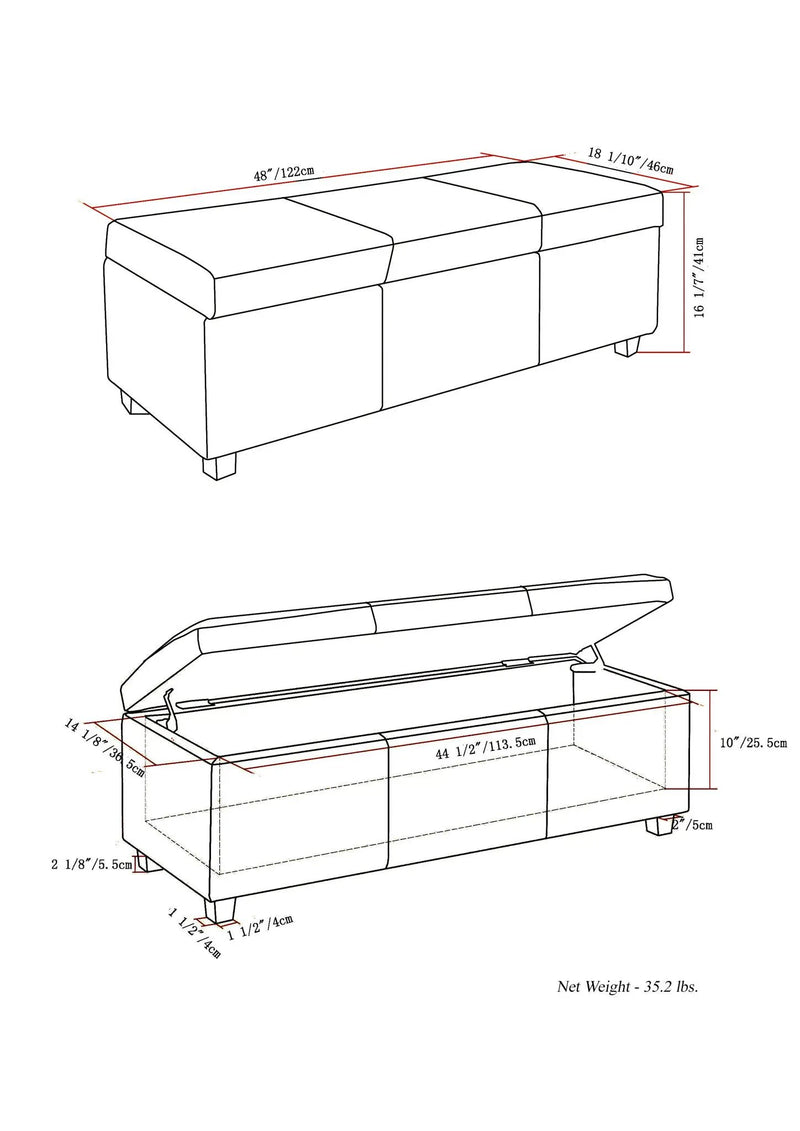 Avalon - Multifunctional Storage Ottoman Bench by HouseOfZazla