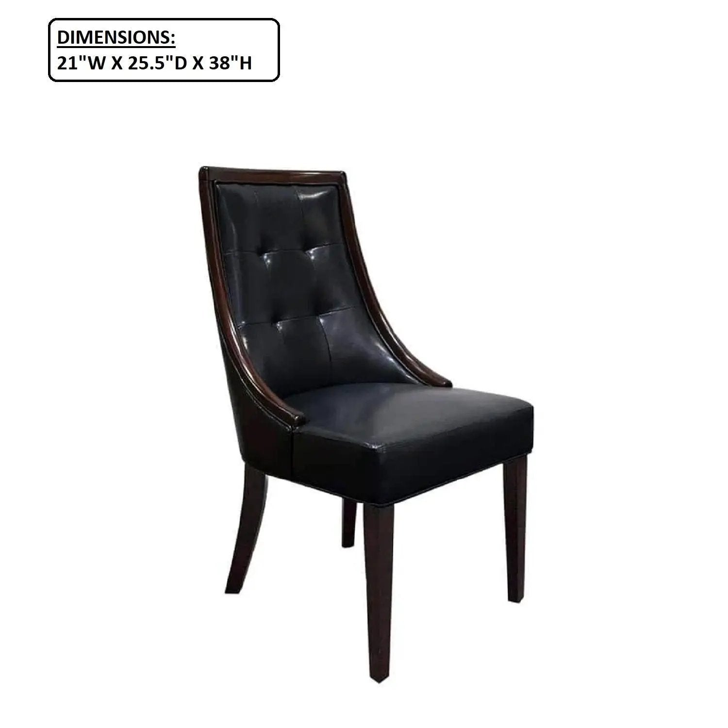 Clair - Tufted Dining Room Side Chair (Set of 2) - Dark Coffee / Black by Unique Piece Furniture