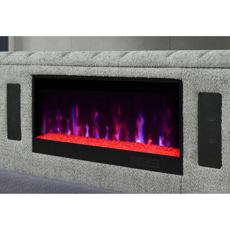 Isaiah - Bed With TV Lift-LED Speakers And Fireplace by HouseOfZazla